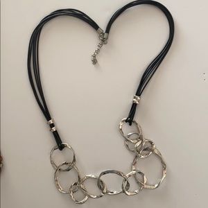 Necklace  Black Leather Roping